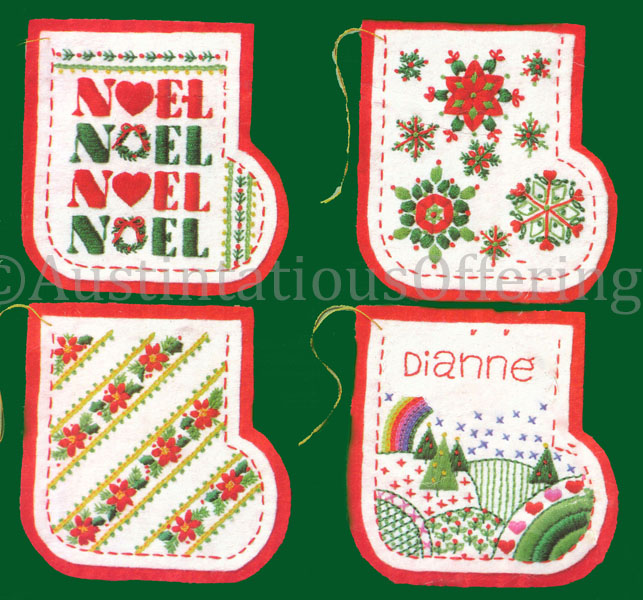 Rare Fleming Christmas Stocking Ornaments Crewel Embroidery Kit