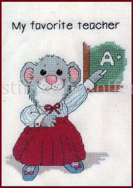 Suzys Zoo Adorable Favorite Teacher Mouse Cross Stitch Kit