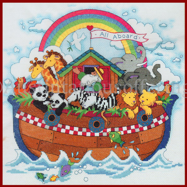 Rare Whitten Noahs Ark No Count Cross Stitch Kit Rainbow