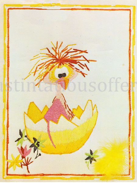 Omelette Bird Crewel Embroidery Kit Dino Kotopoulis Art Critter