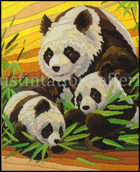 Rare Reinardy Wildlife Longstitch Needlepoint Kit Panda Family