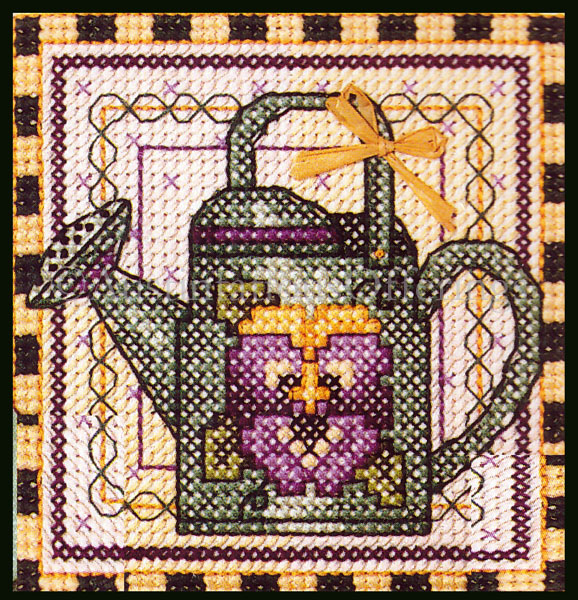Barnhart Pansy Watering Can Floral Cross Stitch Kit Suits Beginners