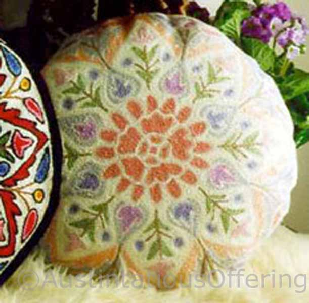 Traditional Pastel Medallion Crewel Embroidery Kit Barrani