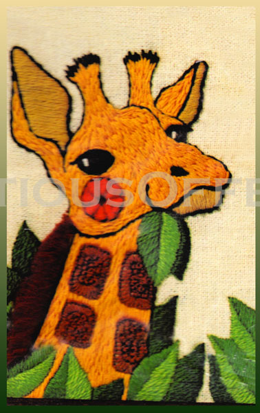 Rare Bonita Klivans Patches the Giraffe Jiffy Crewel Embroidery Kit