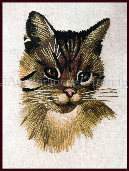 Rare Wilson Railroad Memorabilia Cat Crewel Embroidery Kit Peake