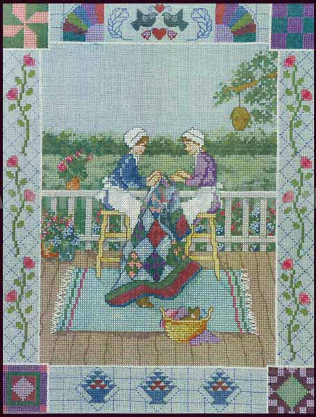 Rare Ann Mount Art Repro Quilting Cross Stitch Kit Country Porch