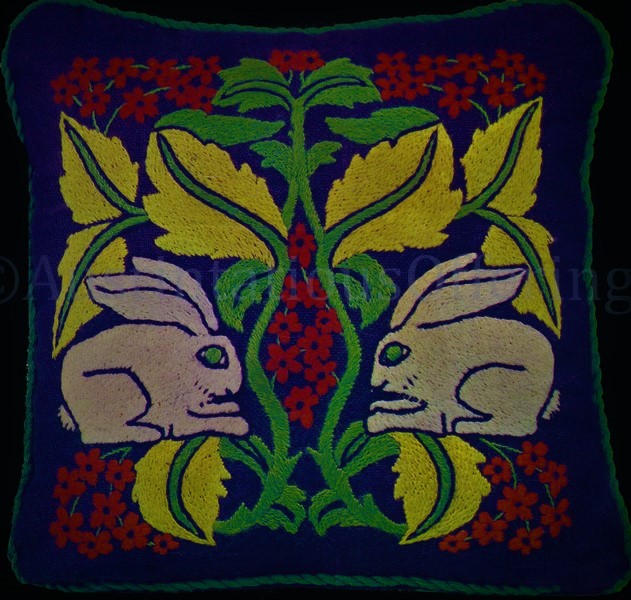 Rare Wilson Folkart Rabbits Crewel Embroidery Kit Morris Hares