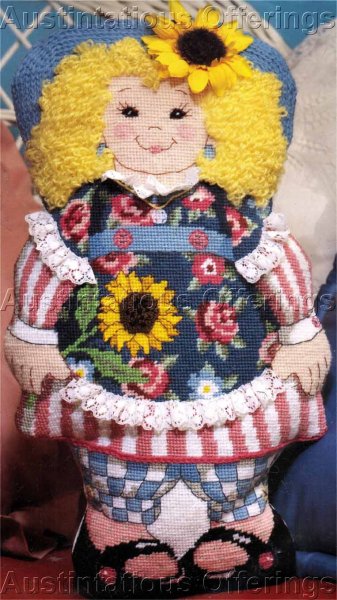 Rare Country Sunflower Doll Textured Needlepoint Kit Amanda Lily