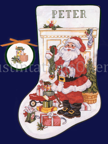 Rare Marchie Santa Claus Working Cross Stitch Stocking Kit Xmas