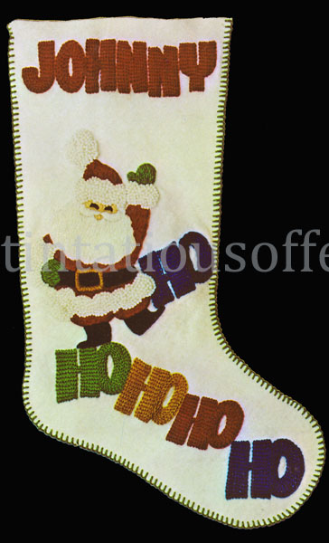 Rare Caron Happy Santa Felt Crewel Embroidery Stocking Kit