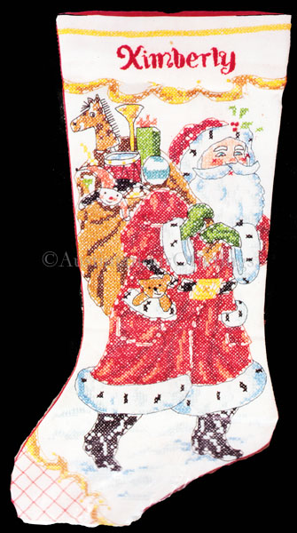 Rare Santa Stamped CrossStitch Stocking Kit Night Before Christmas