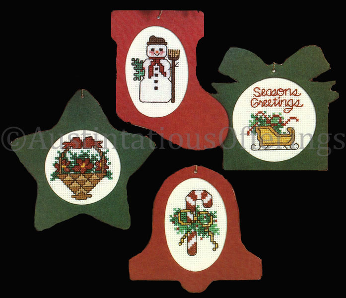 Rare Holiday Greetings  of the Season Ornaments CrossStitch Kit