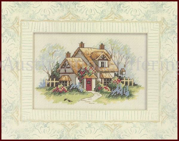 Rare English Cottage Matted CrossStitch Kit Countryside Hideaway