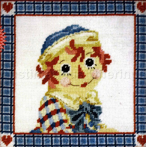 Raggedy Andy Portrait DMC Needlepoint Canvas Collection