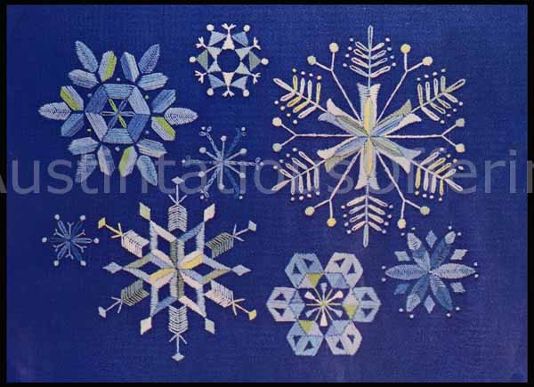 Rare Charlotte Patera Holiday Crewel Embroidery Kit Snowflakes