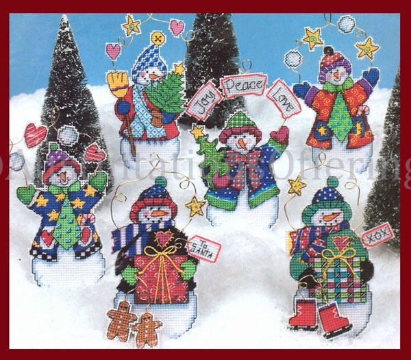 Avery Dimensional Snowman Christmas Ornaments Needlepoint Kit
