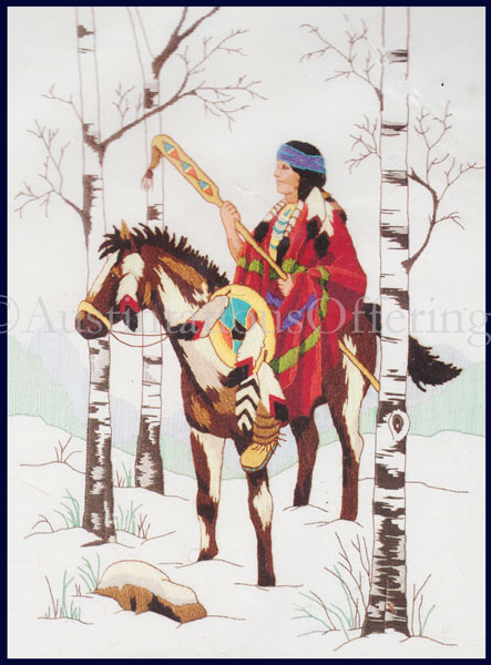 Rare Suzanna Lynne Native American Scout Crewel Embroidery Kit