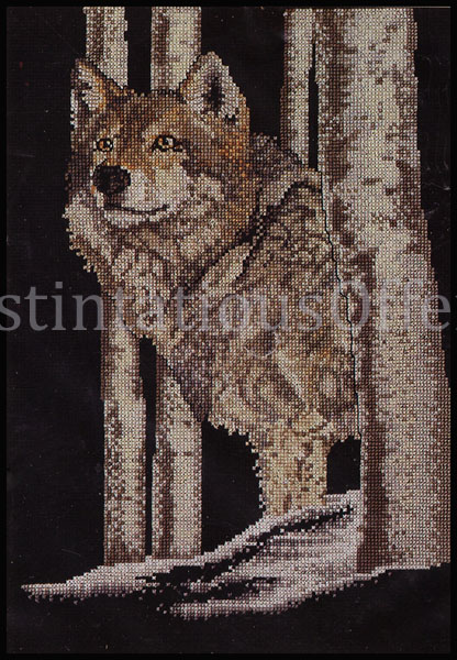 Rare Al Agnew Lone Wolf Cross Stitch Kit Spirit of Wilderness