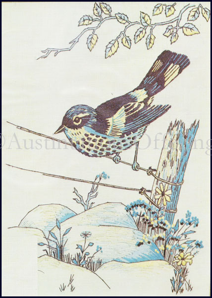 Rare Veres Spring Sparrow Crewel Embroidery Kit Serene Songbird