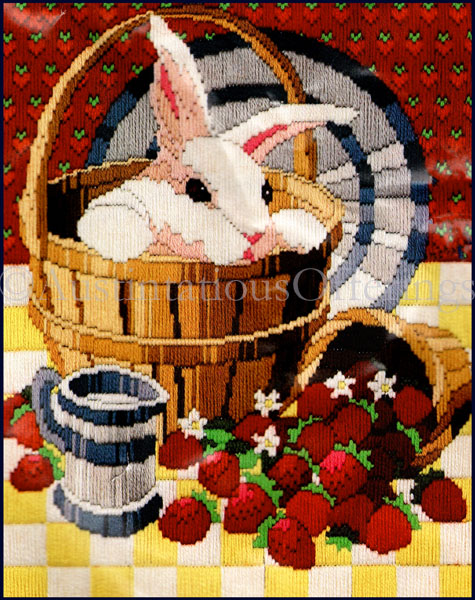 Rare Reinardy Spring Bunny Longstitch Needlepoint Kit Berries