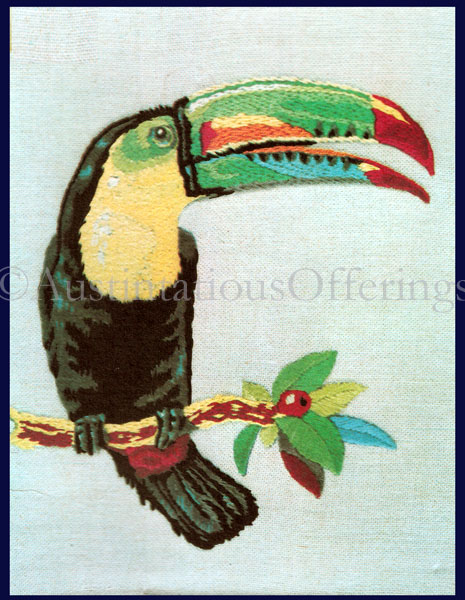 Rare Sulphur Breasted Toucan Crewel Embroidery Kit Birds Of The World
