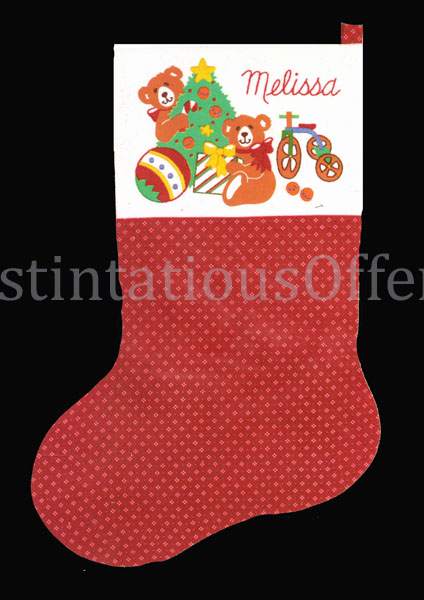 Fink Teddy Bear Christmas CrewelEmbroidery Stocking Kit Begginer