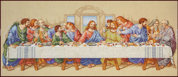 Rare Last Supper Counted Cross Stitch Kit Christ Apostles