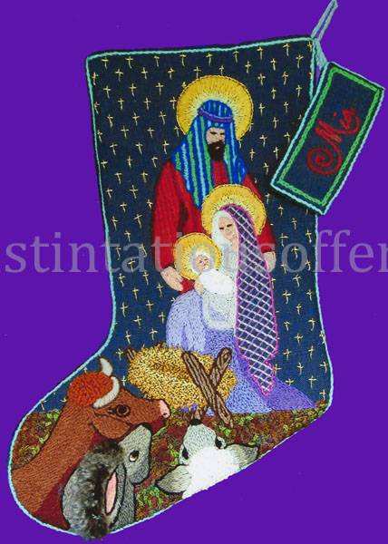 Barrani Nativity Manger CrewelEmbroidery Stocking Kit HolyFamily