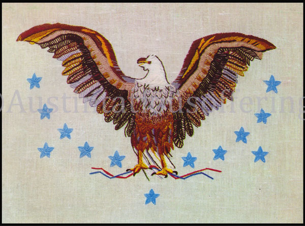 Rare Americana Folkart Eagle Crewel Embroidery Kit New Nation