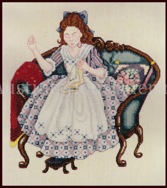 Rare Pullen SamplerMaker CrossStitch Kit Colonial Girl Stitching