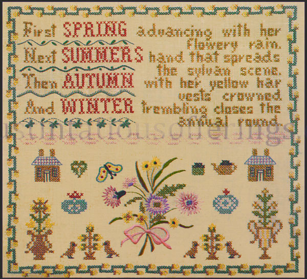Rare Seasons Sampler Stamped CrossStitch Embroidery Kit