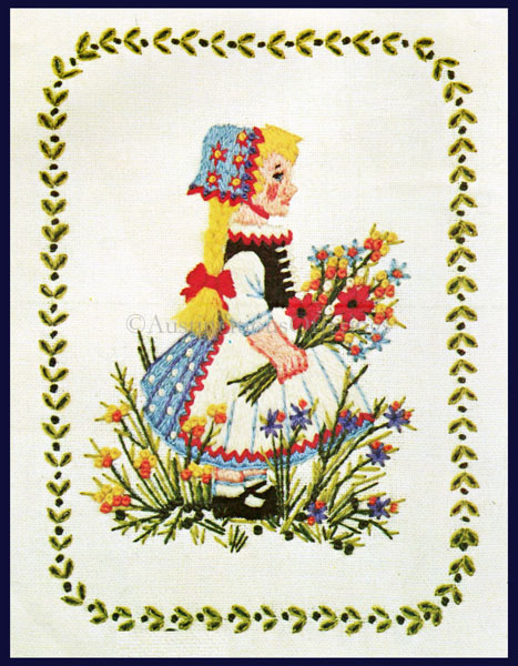 Rare Veres Childhood Valentines Crewel Embroidery Kit Frieda