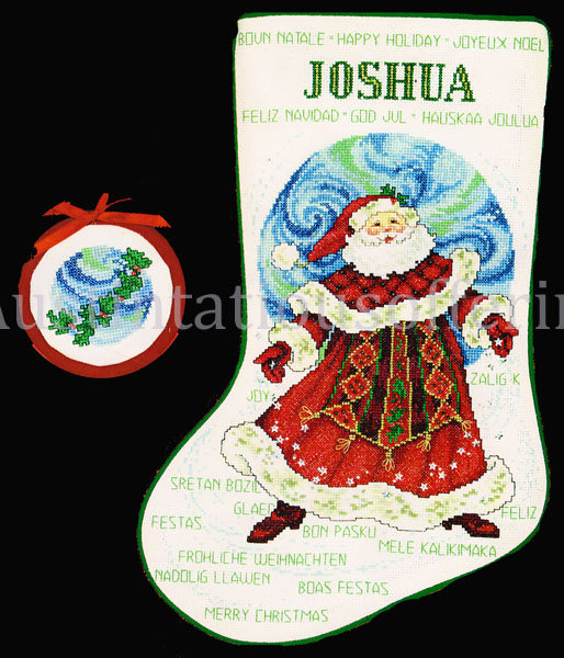 Rare Marchie World Of Christmas Cross Stitch Stocking Kit Santa