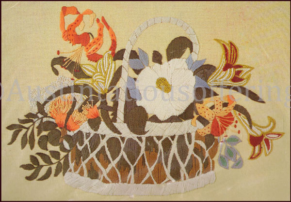 Rare Wilson Victorian SummerBasket Crewel Embroidery Kit LilyMix