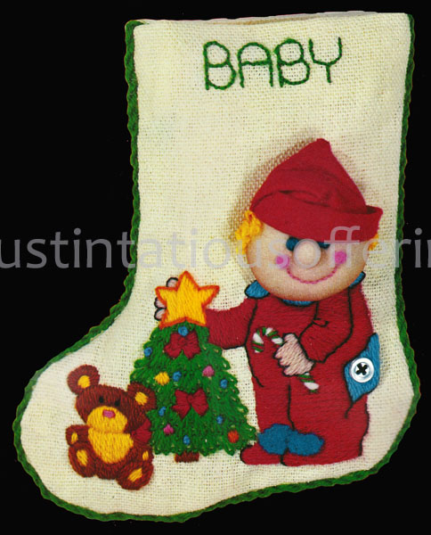 Rare Hoeweler Toddler Bedtime Stocking Crewel Embroidery Kit