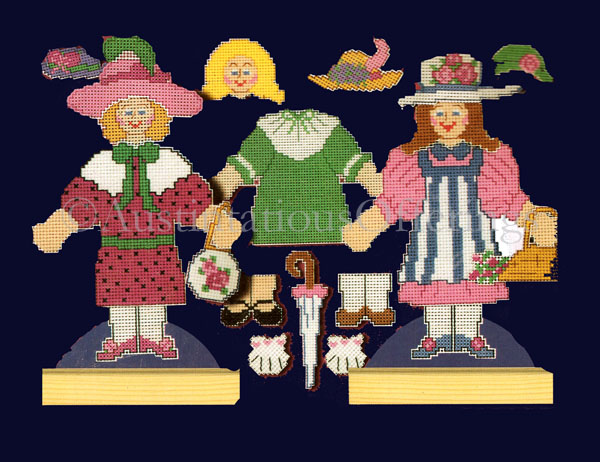 Rare Set of Paper Dolls Perforated Paper Cross Stitch Kit