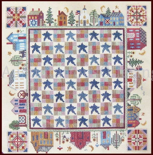 Rare Myers CheckerBoard Cross Stitch Kit Country Quilt Sampler