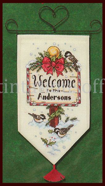 Rare Trainer Seasons Greetings Cross Stitch Kit Welcome Banner
