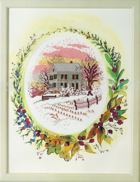 Rare Sloane Winter Homestead Framed Counted Cross Stitch Kit