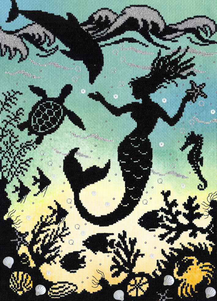 Bothy Enchanted Silhouettes Mermaid Cove Cross Stitch Kit