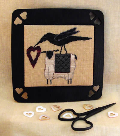 Folk Art Heart for You Thread Palette Linen CrossStitch Kit Prim