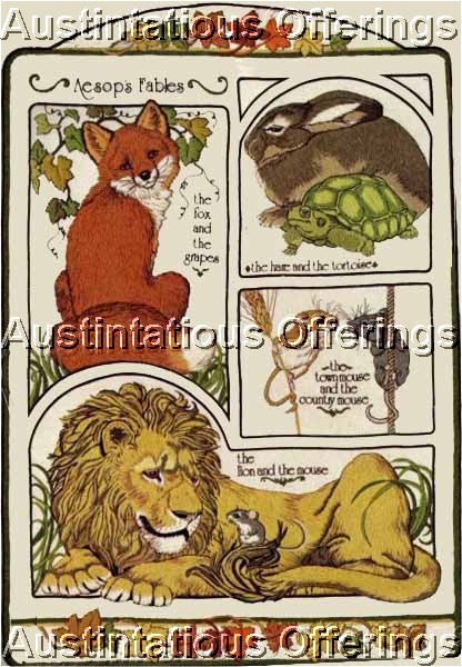 Rare Aesop Storybook Crewel Embroidery Kit Linda Powell Fables