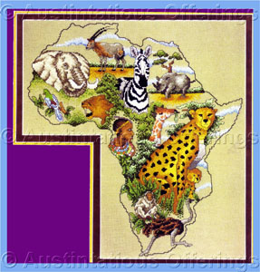 Rare Vickery African Continent CrossStitch Kit Animals of Africa
