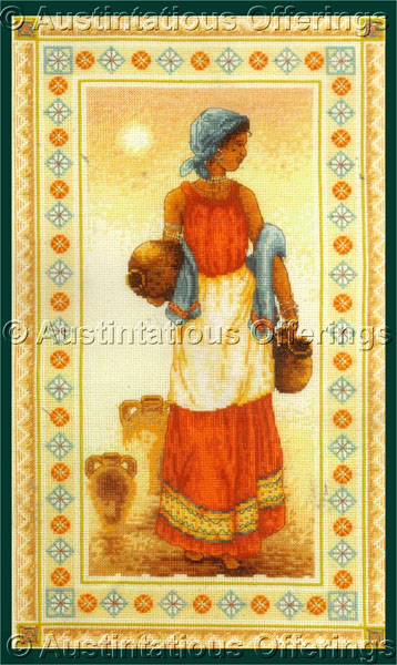 Rare Native African Woman CrossStitch Kit Pottery Water Gatherer