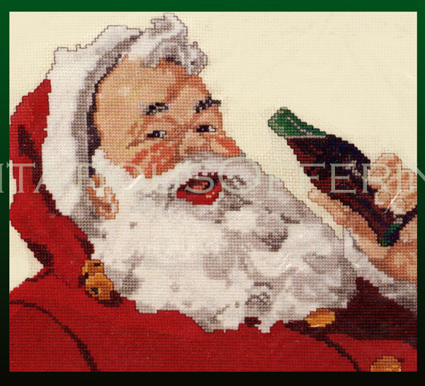 Rare CoCa Cola Christmas Cross Stitch Kit Santa appreciates the Best