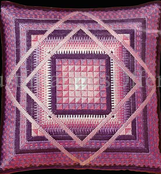 Rare Sidney Counted Bargello Amethyst Needlepoint Pillow Kit