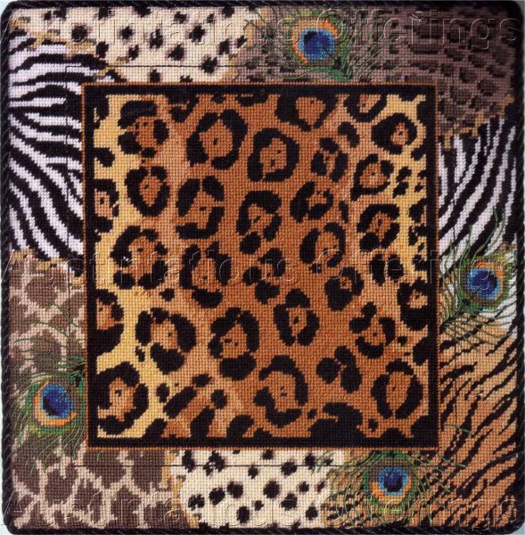 Rossi Elegant Wild Jungle Needlepoint Pillow Kit Animal Prints