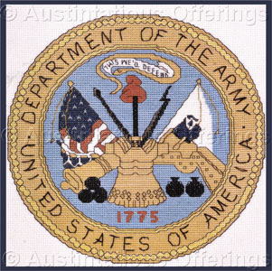 Barber Military Seal CrossStitch Kit Patriotic Pride US Army