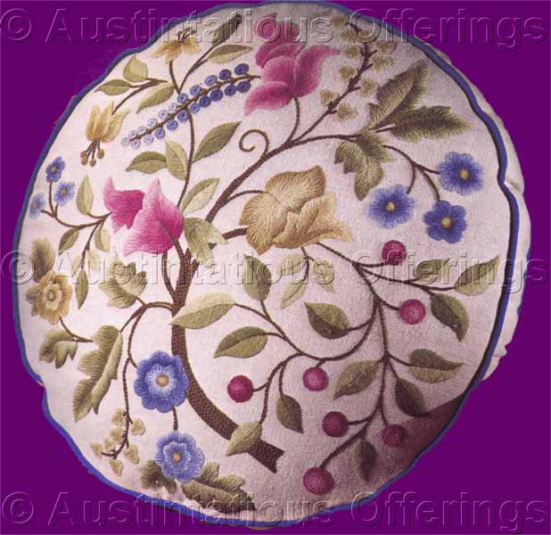 Rare Athol Floral Jacobean Crewel Embroidery Pillow Kit Williams