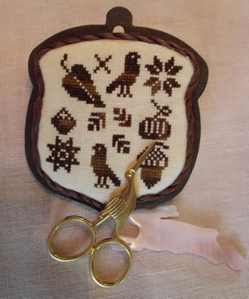 Autumnal Ornament Kit Cross Stitch Wooden Folk Art Acorn